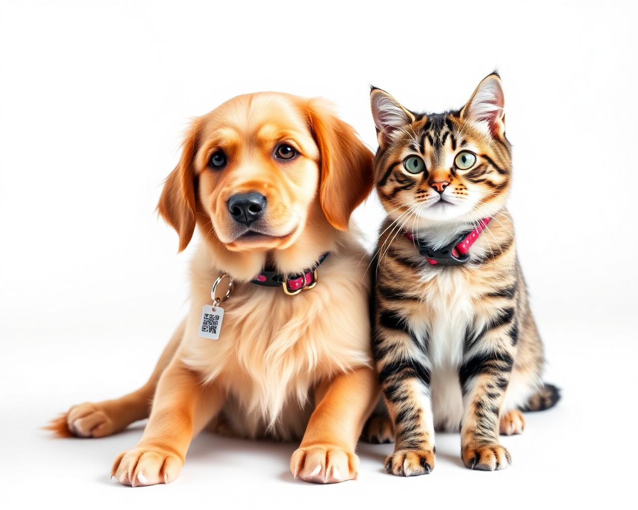 Perro y gato con QR